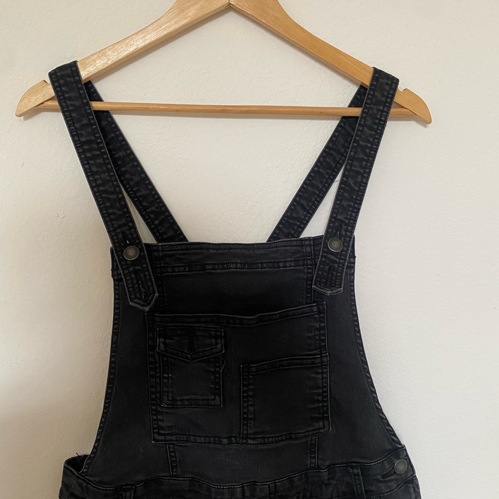 Free People Black Denim Jumpsuit